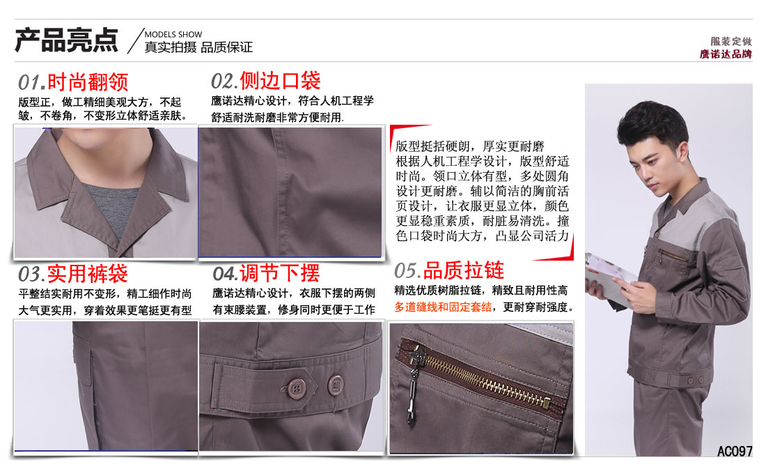 工作服卖点及小细节展示图